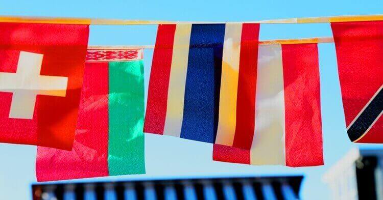 Flaggen von mehrsprachigen Websites